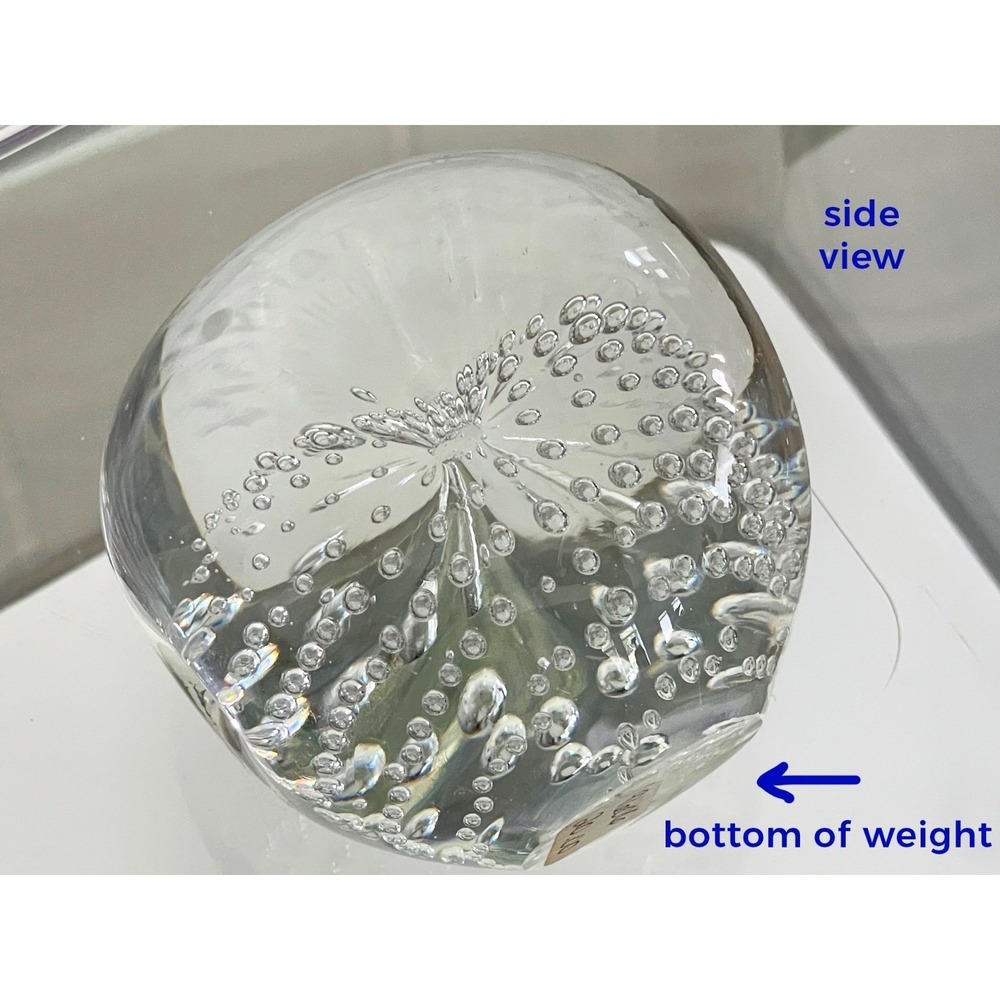 Bubble Clear Glass Paperweight Controlled Bubble Art Vintage 2.75 Inch - Picture 10 of 16